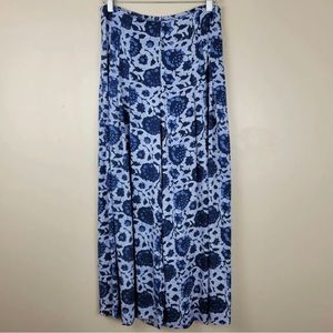 Free People blue floral pants with wide leg